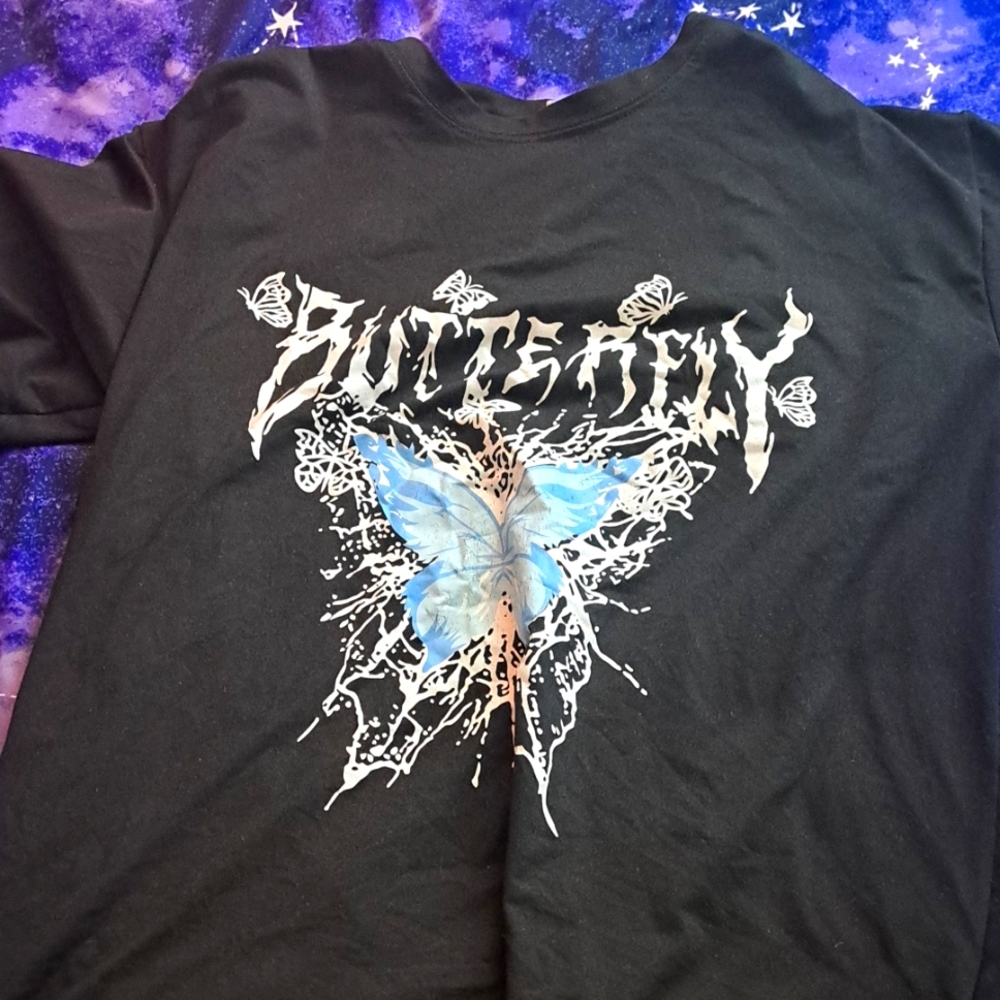 Black and White butterfly shirt